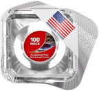 Disposable Gas Burner Liners (100 Pack) Aluminum Foil Square Gas Stove Burner Covers - 8.5 Inch Gas Range Protector, Stove Top Covers for Gas Burners, Foil Liners to Catch Oil, Grease, and Food Spills by StockYourHome