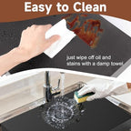BJADE'S Stove Cover Board - 30"x22"x3" Gas/Electric Range Top Cover with Anti-Slip Feet, Kitchen Organizer & Noodle Board, Black Cooktop Protector for Counter Space Expansion - Image 7