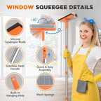2-in-1 Window Cleaning Kit with 3 Gallon Collapsible Bucket for Home, Car - Image 2