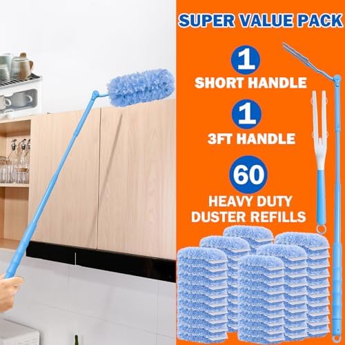 60 Heavy Duty Duster Refills for Swiffer Duster, Large Size, Blue - Image 7