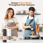 Rechargeable Electric Salt and Pepper Grinder Set, Automatic Salt and Pepper Shakers, Adjustable Coarseness Pepper Grinder with Led Kitchen and Home Appliances Gifts for Women(Blackblack) - Image 7