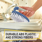 Scrub Brush Set of 3pcs - Cleaning Shower Scrubber with Ergonomic Handle and Durable Bristles - Grout Cleaner Brush - Scrub Brushes for Cleaning Bathroom/Shower/Tile/Kitchen/Floor/Bathtub/Carpet, Blue - Image 3