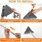 Wall Mop with Long Handle, 80 inches Upgraded Telescopic Wall Cleaning Mop for Dry Wet Use, Multipurpose 180 Degree Collapsible Baseboard Cleaner Tool for Cleaning Window Cabinet - Image 5