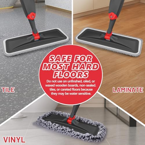 HOMTOYOU Microfiber Hardwood Floor Mop: Spray Mop for Cleaning Wood Floors - Image 5