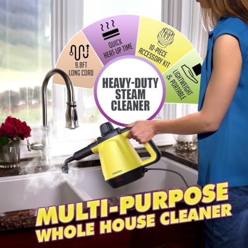 Handheld Steam Cleaner, Pressurized Steam Cleaner for Home Deep Cleaning, High-Temperature Portable Steamer Removes Grease, Grout, Dirt and Stains on Tile, Kitchen, Bathroom, Furniture & Car Interior - Image 4