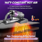 Saker Mattress Vacuum Cleaner, Handheld Bed Vacuum Cleaner with 16KPa Suction UVC Light, 140°F Heated Air, HEPA Filter, Aroma Function, 16.4FT Cord for Cleaning Bed, Sofa, and Couch - Image 5