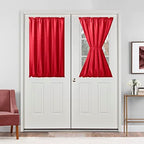 Hiasan French Door Curtains Semi Sheer, Red, 52W x 40L, 1 Panel by Hiasan