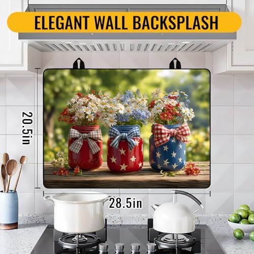 NYZE Patriotic Stove Top Covers for Electric Stove 28x20 Heat Resistant - Image 2