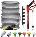 5000PSI Pressure Washer Hose and Gun, 3/8’’ Power Hose 100FT by TechSweeppro