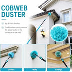 High Ceiling Duster Kit with 4-12FT Heavy Duty Extension Pole, Reaches Up to 20FT, Includes Microfiber Feather Duster, Cobweb and Ceiling Fan Duster, Window Squeegee Cleaner & Skylight Hook (12FT) - Image 5