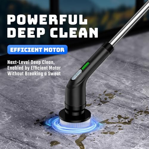 Electric Spin Scrubber for Bathroom: Shower Cleaner Brush with Long Handle - Image 5