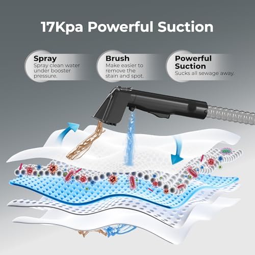 Rosewill Multi-Purpose Portable Carpet and Upholstery Cleaner, Powerful Suction 17 KPa Spot Cleaner, 550W Motor, Car and Auto Detailer, Stain/Spot Remover; Versatile Use: Carpet, Sofa, Pet Hair - Image 6
