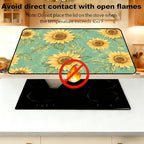 Electric Stove Top Cover - Heat Resistant Floral Stove Cover & Stove Top Protector, Reusable, Easy to Clean, Stylish Home Upgrade. (Sunflower Mint Green, 28"L x 20"W) - Image 6