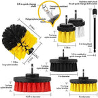 Drill Brush Attachments 20 PCS Scrub Pads & Sponge Power Scrubber Brush with Extend Long Rod All Purpose for Grout, Bathroom Surface, Sinks, Corner, Car Detailing, Carpet, Floor, Laundry Room Cleaning - Image 3