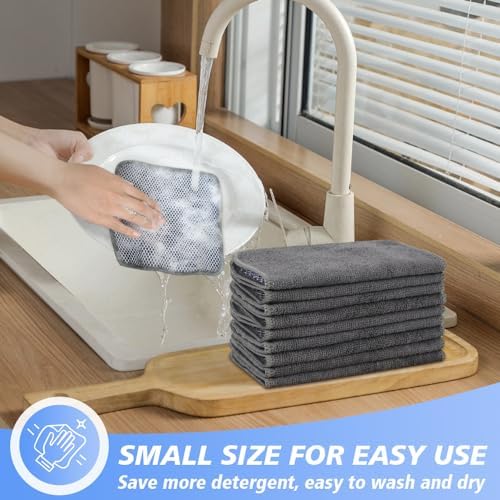 KinHwa Dish Cloths for Washing Dishes with Scrub Side, Microfiber Dish Rags - Image 4