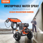 VEVOR Gas Pressure Washer, 3500 PSI 2.6 GPM, Gas Powered Pressure Washer with Aluminum Pump, Spray Gun and Extension Wand, 5 Nozzle Set, for Cars, Fences, Homes, Driveways, Patios Furniture Horizontal - Image 2