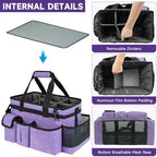 Cleaning Caddy Bag,Large Cleaning Supplies Organizer with Handle for Housekeepers,Purple - Image 2