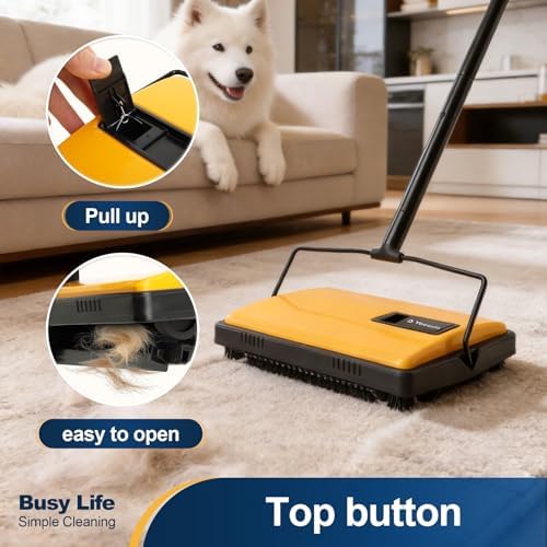 Yocada Manual Carpet Sweeper Cleaner Household Sweeper Hand Push - Image 4
