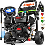 4200 PSI 4.0 GPM Gas Pressure Washer, 212cc Heavy Duty Power Washer, Commercial Gas Powered Pressure Washer for Driveways, Cars, Decks, Patios, Siding and Outdoor Cleaning by IvyBess
