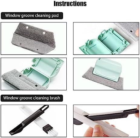 Window Groove Cleaning Tools Set,Small Multipurpose Track Brush with dustpan,Magic Gap Scouring Pad with 10 Replacement Sponge,Sliding Door Slot Cleaner Tools,Hand-held Family Sill Crevice Clean Scrub - Image 5