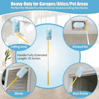 60 Count 360° Heavy Duty Duster Refills Compatible with Swiffer,Large Size-Extra Thick Disposable Electrostatic Duster Refill with 1 Retractable Handle(35-inch Length Fully expanded) - Image 7