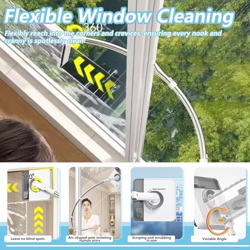 Clean Outside Window from Inside Outside Window Cleaner U-Shaped Telescopic Safe Double Sided Cleaner 2 in 1 Sponge Squeegee Equipment - Image 4