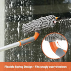 Eazer 2-in-1 Window Cleaner Tool, 64'' Window Squeegee for Home, Window Cleaning Squeegee Kit with Telescopic Pole, Window Washing Kit with Rotatable Bendable Head(Threaded + Telescopic) - EAW01 - Image 5