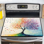 NYZE Colorful Tree Stove Top Cover for Electric Stove 28x20 Inch Silicone Stovetop Protector Cover, Scratch-Resistant Decorative Kitchen Mat for Electric/Glass Stove Top by GIVEYOUTHEBEST
