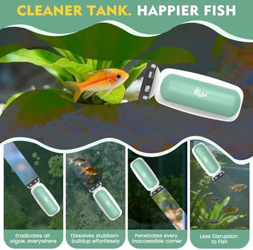AQQA Magnetic Aquarium Glass Cleaner, Floating Fish Tank Algae Scraper,S - Image 3