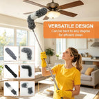 15 PCS Feather Dusters for Cleaning, Microfiber Duster with Extension Pole 100in, Extendable Duster for High Ceilings, Ceiling Fans, Baseboards, Blinds, Car Interior - Washable Reusable Dusting Tools - Image 2