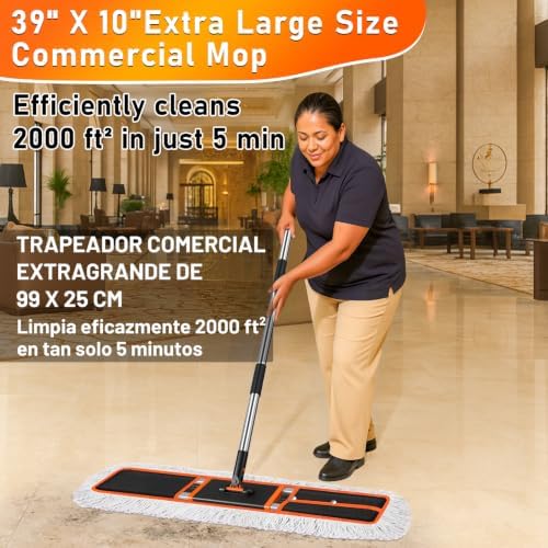 36" Commercial Dust Mop: Janitor Mop for Floors Cleaning - Image 3