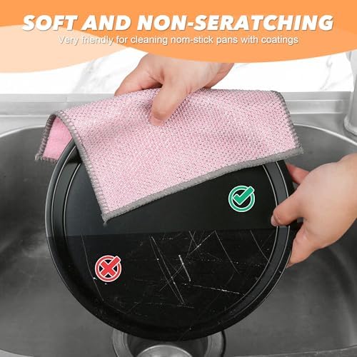 12PK Multipurpose Wire Dishcloth, Double-Side Mesh Scrubbing Cloth(Grey) - Image 2