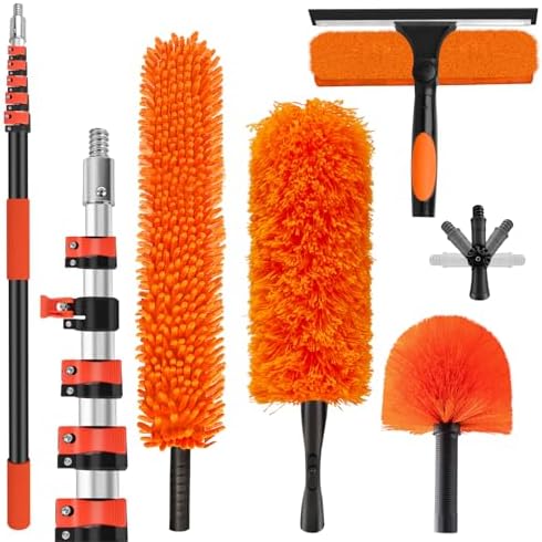 30FT High Reach Duster Cleaning Kit with 5-24 FT Extension Pole by ACTREY