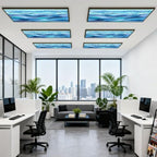 6 Pcs Fluorescent Light Covers for Ceiling Lights Abstract stylized wave sky like stained glass window Magnetic Decorative Shade Filters 4x2 ft for Classroom Office Hospital Decor - Image 6