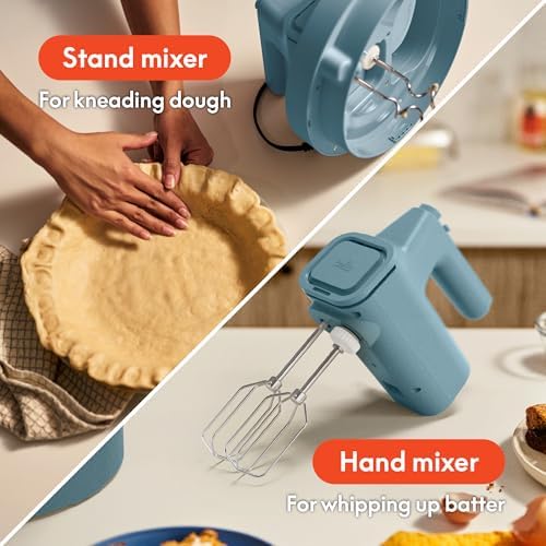 bella 3.5 Qt Hand & Stand Mixer, 2 in 1 Electric Mixer with Bowl, Surf - Image 3
