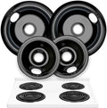 Electric Stove Drip Pans Set of 4 (2 x 6-Inch & 2 x 8-Inch) Replacement Stove Drip Pans for Electric Stove Compatible with 318067041 & 318067051, Frigidaire, Kenmore, Tappan & More by LindasEssentials