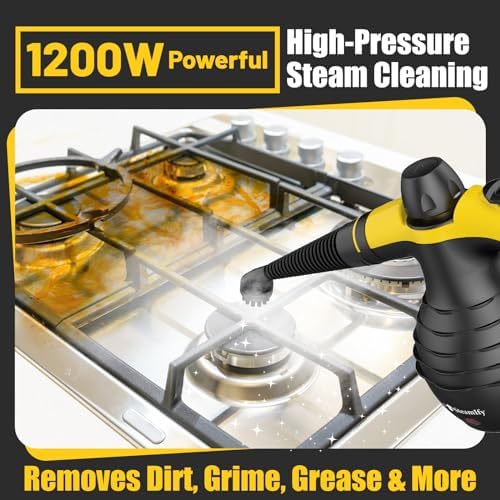 Pressurized Handheld Steam Cleaner with 10pcs Accessories & Safety Lock, Multi-Purpose & Powerful Home Use Steamer for Cleaning, Car, Bathroom, Shower, Upholstery, Grout, Window - Image 3