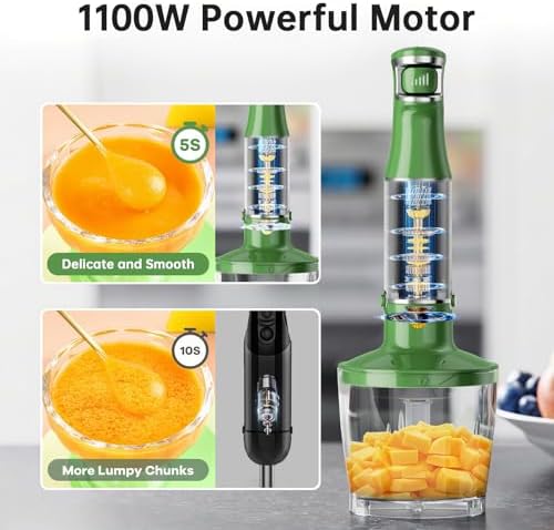 Turelar Immersion Blender Handheld 5 in 1 Hand Blender Set 1100W Heavy Duty - Image 2