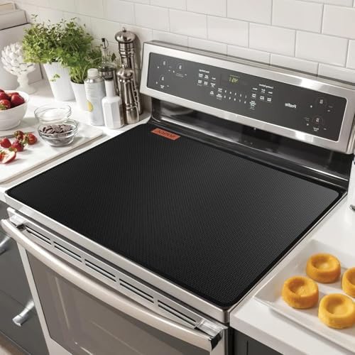 Stove Top Covers For Electric Stove Mat, Heat Resistant Mat for Glass Cooktop Double-Sided Fireproof Waterproof Oilproof 28.5 x 20 Inches Black by Unknown