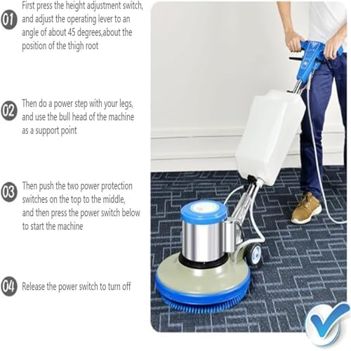 Commercial Floor Cleaner and Buffer Machine with Pads for Hotels, Factories, and Restaurants - Image 4