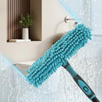 62" Window Squeegee, 2 in 1 Window Cleaning Tool with Telescopic Pole, Rotatable and Bendable Head for High Windows Indoor Outdoor, Includes 2 Blades & 2 Pads (Microfiber+Pads) - Image 6