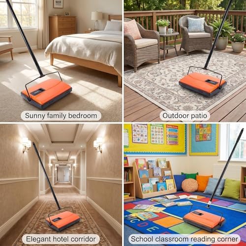 CLEANHOME Manual Carpet Sweeper For Pet Hair and Dust Remove - Image 5