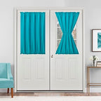 Hiasan French Door Curtains Privacy, Turquoise, 52W x 40L, 1 Panel by Hiasan