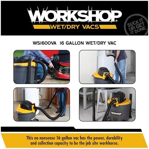 WORKSHOP Wet/Dry Vacs WS1600VA 16-Gallon 6.5 Peak HP Wet Dry Vacuum Cleaner - Image 4