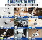 Electric Spin Scrubber Cordless Electric Cleaning Brush with LCD Power Display 9 Replaceable Heads Dual Speed IPX7 Waterproof Electric Scrubber for Cleaning Bathroom Tiles Floor Kitchen & Car - Image 3