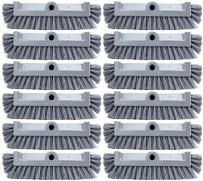 SPARTA Multi-Level Tile Scrub Brush 12" Wide Brush Head, Heavy-Duty Tile Cleaning Brush with End Bristles for Commercial Tiles, Tubs and Floor, Plastic, 12 Inches, Gray, (Pack of 12) by SPARTA