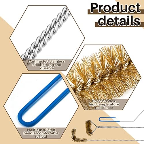 Nuenen 3 Pieces Fryer Cleaning Tools Including L Shaped Fryer Cleaning Brush, Deep Cleanout Rod and Long Handle Basket Brush, Good to 750f for Restaurant Accessories - Image 4