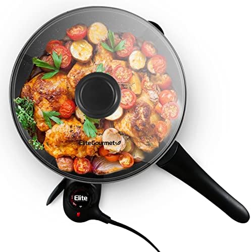 Elite Gourmet 2Qt Nonstick Electric Skillet, 10.5", Adjustable Temp by EliteGourmet