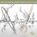 Stainless Steel Kitchen Cooking Utensil Set, Umite Chef 15 pcs Utensils - Nonstick Cookware Set Spatula -Kitchen Gadgets Tools Gift - Image 6