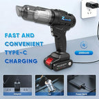 3 in 1 Cordless Car Vacuum and Air Compressor, LED Light,5000PA Powerful Suction&150PSI Auto-Shutoff Tire Inflator, with 3 Filters,45W Fast Charging for Car, Home,Motorcycle, Bicycle, Air Mattres - Image 2